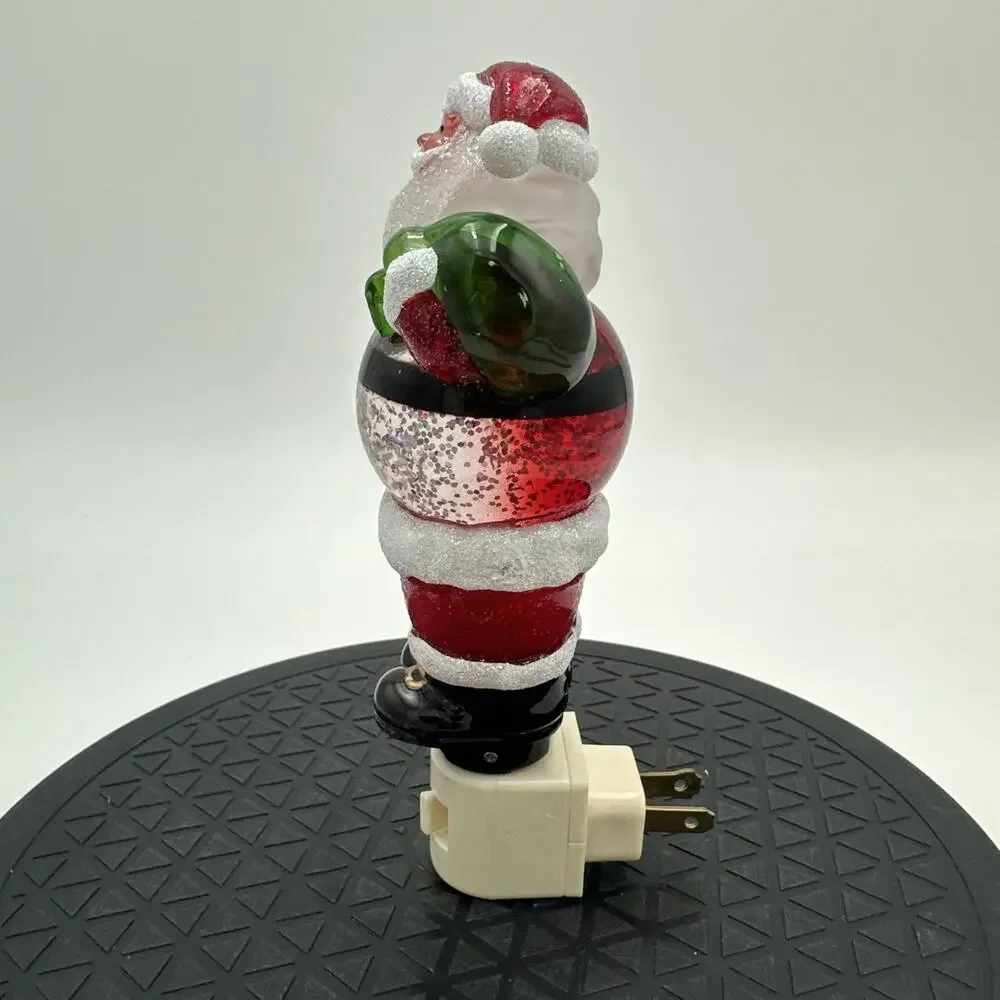 Vintage Santa Glitter Glove Plug In Night Light